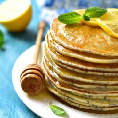 Lemon Poppy Seed Pancakes.