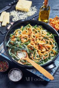 Delicious Green bean casserole with cheese