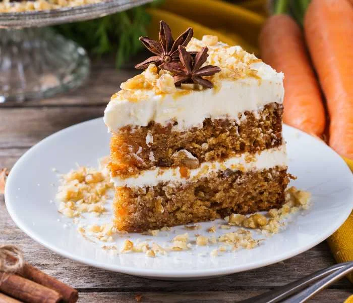 Healthy carrot cake with pineapple