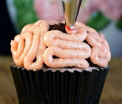 Zombie Brain Cupcakes