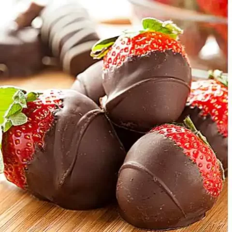 Frozen chocolate covered strawberries