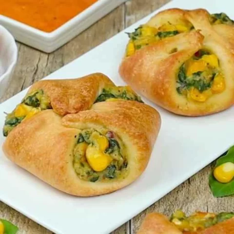 Spinach and Corn Parcels