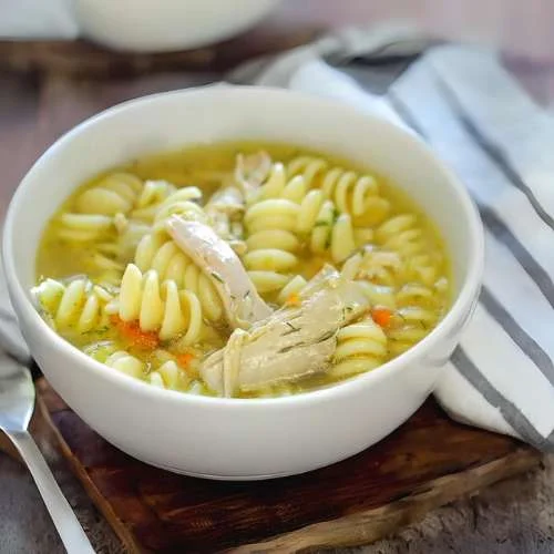 Chicken noodle soup recipe with chicken broth