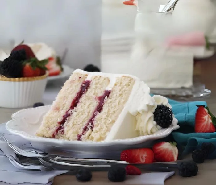 Moist Vanilla Cake with Berry Jam filling